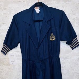 Vintage neiman marcus Blue denim shirt jacket with crescent patch